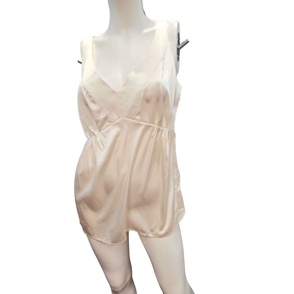 Talbots Cream Silk Night Shirt New With Tags Sz 14 Pajama Sleep